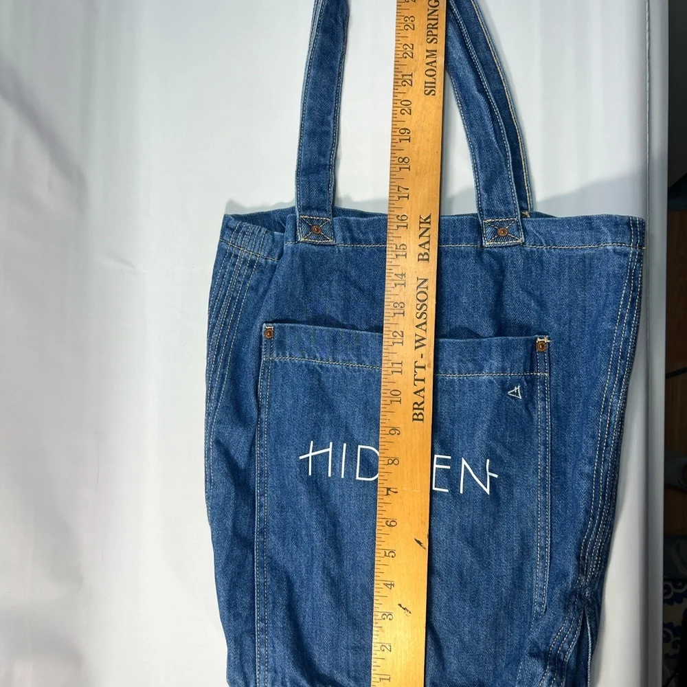 Denim Tote Bag, Large Size, Hidden Los Angeles Jeans Y2K Inspo - Picture 6 of 6